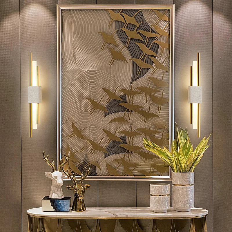 applique murale led en marbre design moderne décoratif - vue 5 sur 12