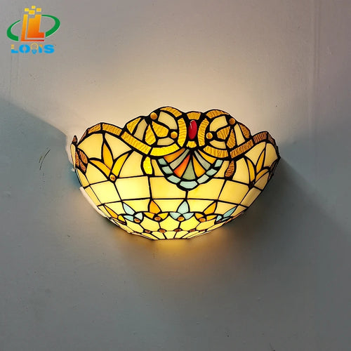 Wandleuchte aus Glas im europäischen Art-Déco-Tiffany-Stil - vue 6 sur 6