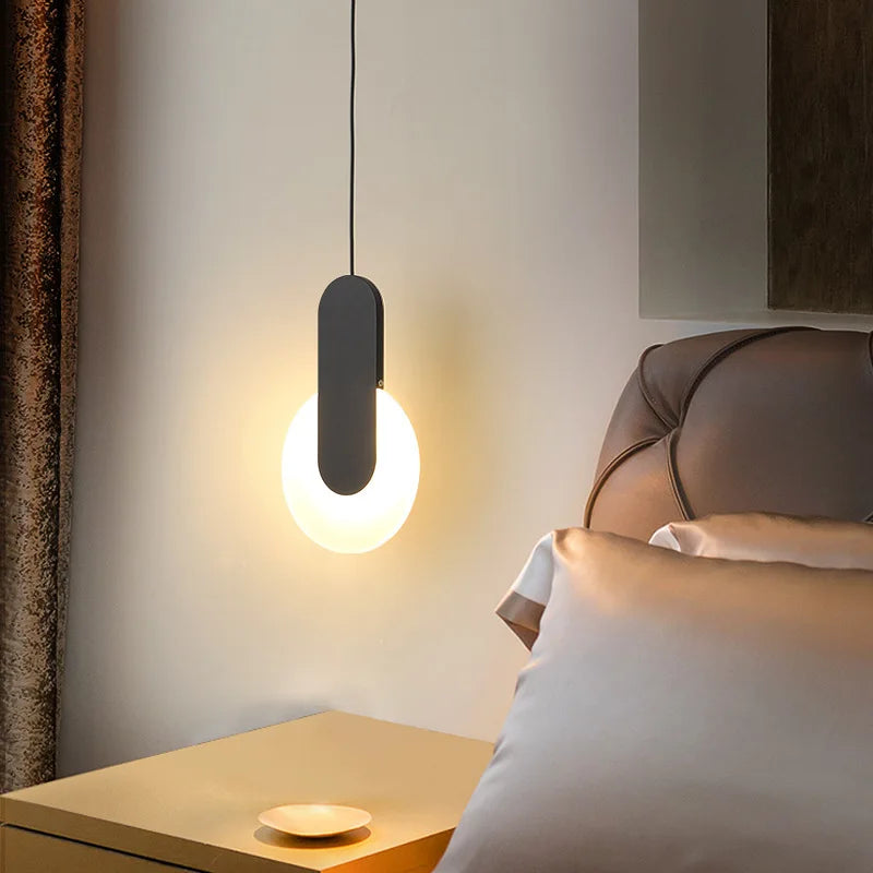 Moderne minimaliste LED longue ligne unique tête lustre café bar lampe de table chambre lampe de chevet restaurant suspension lumières - vue 5 sur 25