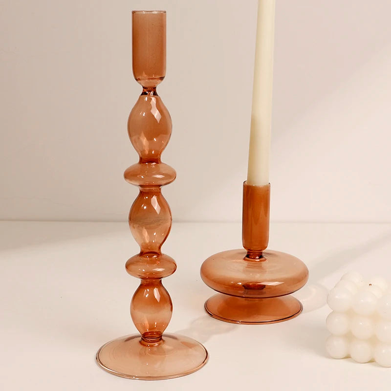 bougeoirs en verre pour décoration de table festive - vue 5 sur 11