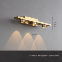 Applique murale LED entièrement en cuivre