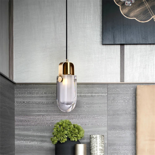 Moderne Kristall-Pendelleuchte mit dekorativem LED-Licht - vue 2 sur 7