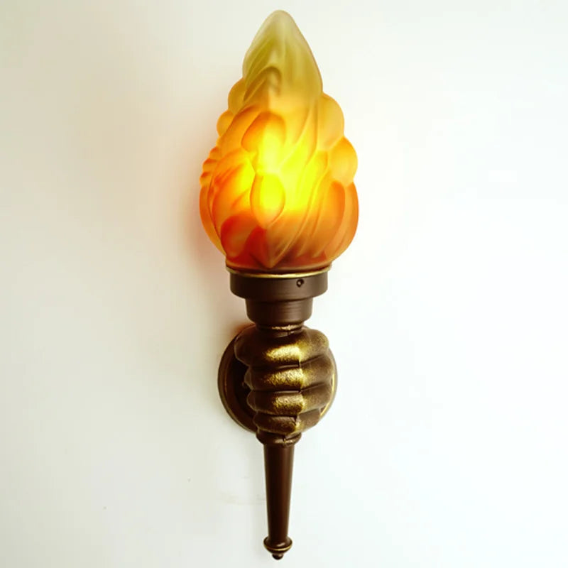 Retro-Wandleuchte Flamme für außen Bar Restaurant - vue 4 sur 8