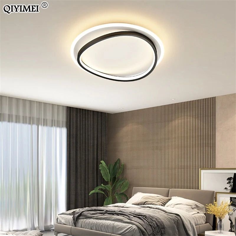 lustre moderne en aluminium acrylique avec télécommande led - vue 3 sur 12