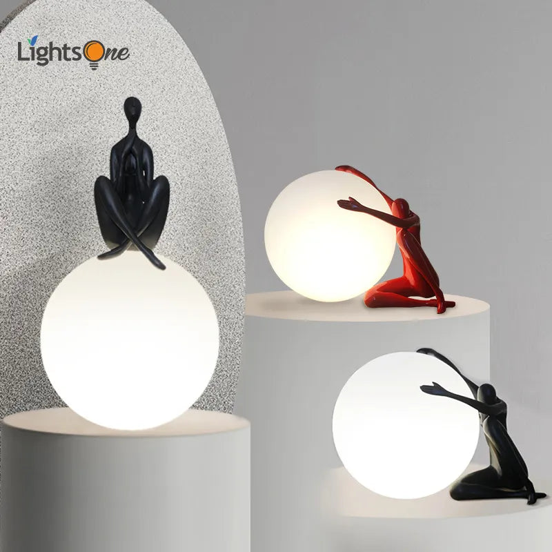 Lampe table sculpture abstraite humaine - vue 3 sur 8