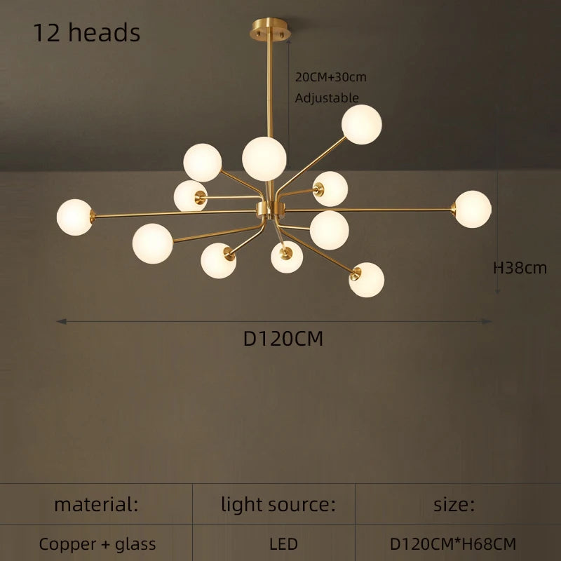 lustre décoratif en cuivre pour un intérieur nordique