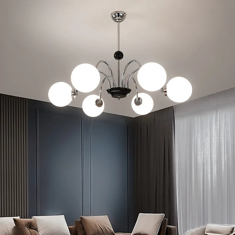 Nordischer amerikanischer LED-Kronleuchter aus Glas dekorativ - vue 3 sur 13