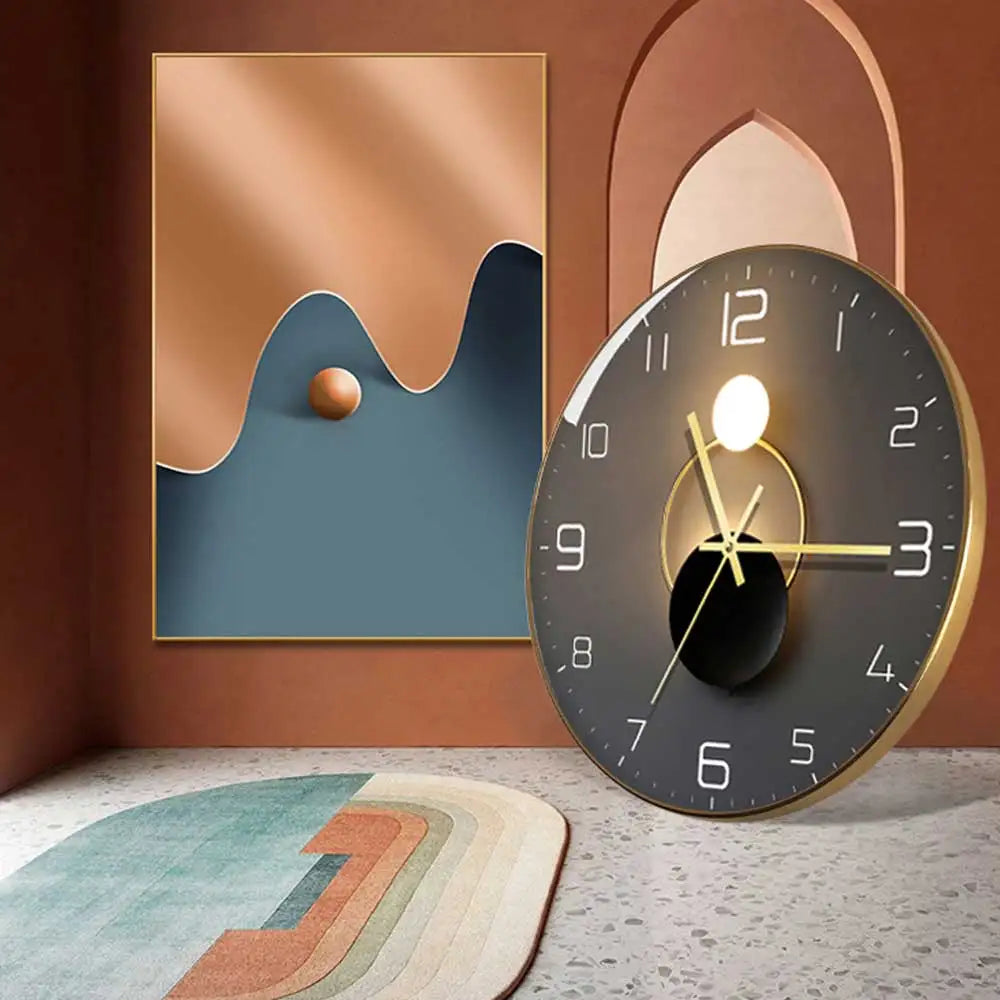 horloge murale en verre design moderne créatif géométrique décorative - vue 3 sur 18