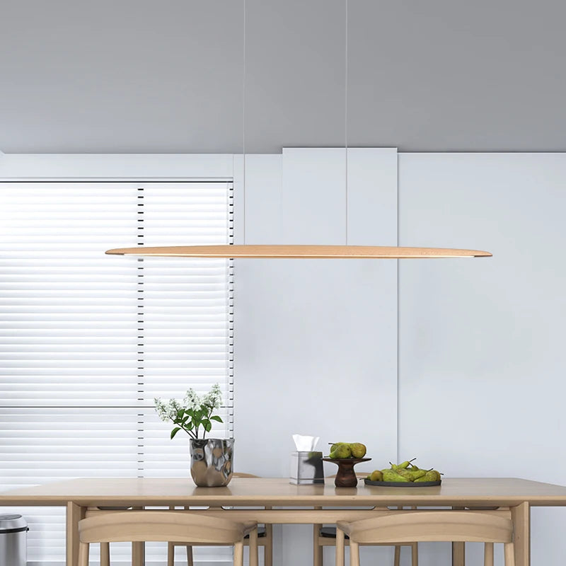 lustre led moderne créatif en noyer décoration nordique - vue 5 sur 8