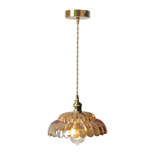 suspension en verre cuivre pour restaurant bar et loft - vue 5 sur 7
