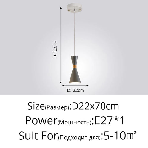 Moderne Pendelleuchte aus Holz kreative Macaron - vue 14 sur 17
