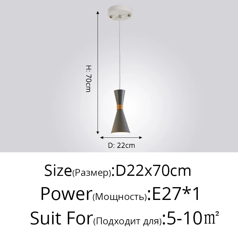Moderne Pendelleuchte aus Holz kreative Macaron - vue 14 sur 17