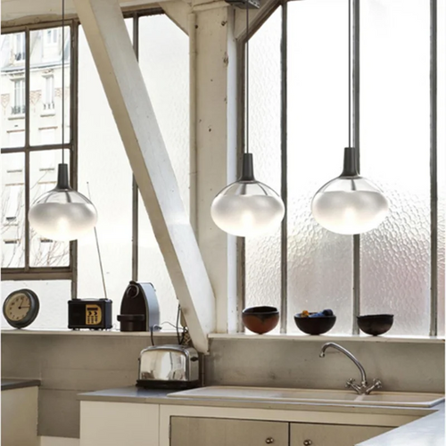 Italienische Design-Pendelleuchte aus Glas für modernes Interieur - vue 2 sur 9