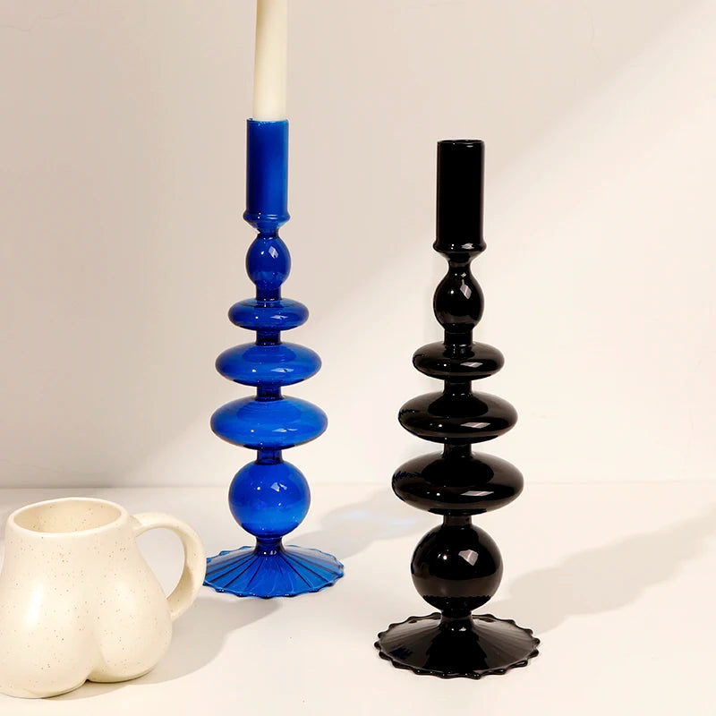 bougeoirs en verre romantiques pour mariage et décoration intérieure - vue 7 sur 13