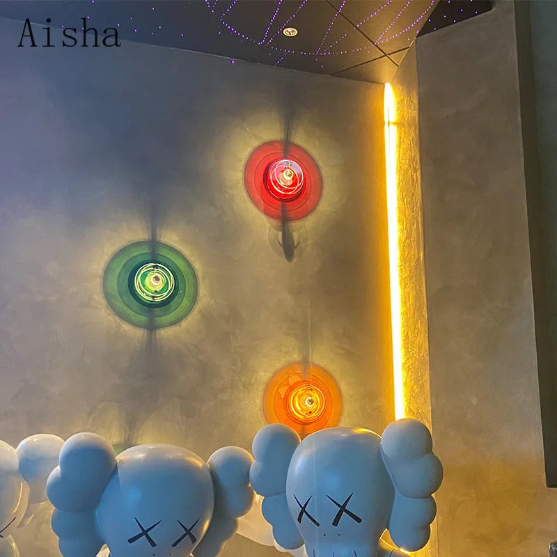 applique murale ufo style rétro en acrylique coloré avec led - vue 6 sur 13