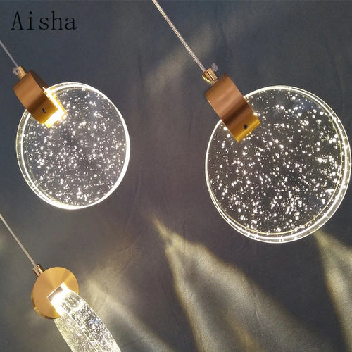suspension en cristal moderne créative avec éclairage led - vue 5 sur 8