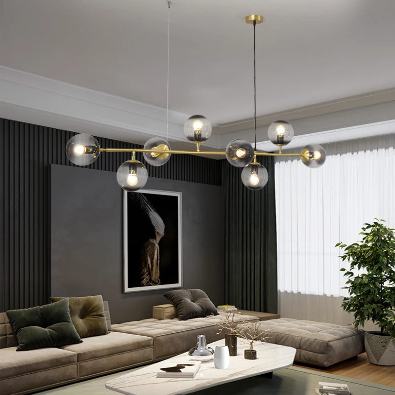 lustre nordique suspendu moléculaire haricot magique décor maison - vue 3 sur 10
