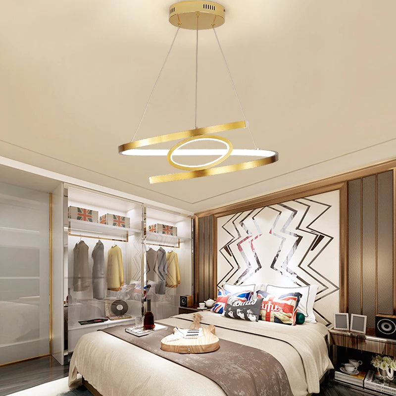 pendantifs led dorés pour un éclairage intérieur moderne et élégant - vue 4 sur 8