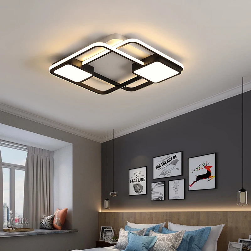 LED-Deckenleuchte quadratisch und rechteckig im nordischen Stil dekorativ - vue 3 sur 9