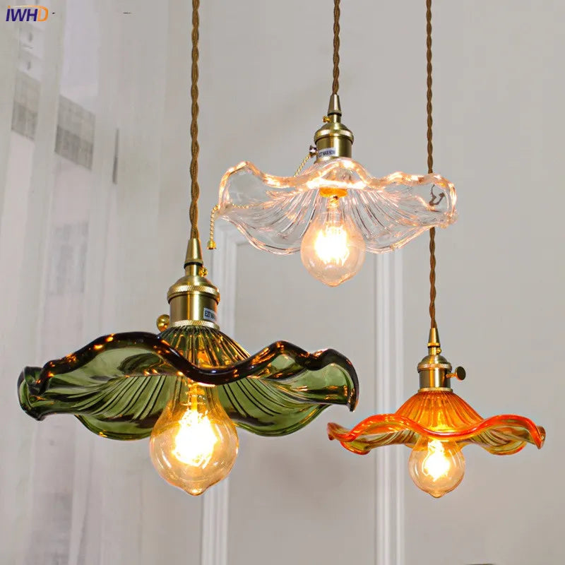 Suspension design Style nordique Simple à LED fleurs en verre - vue 3 sur 15