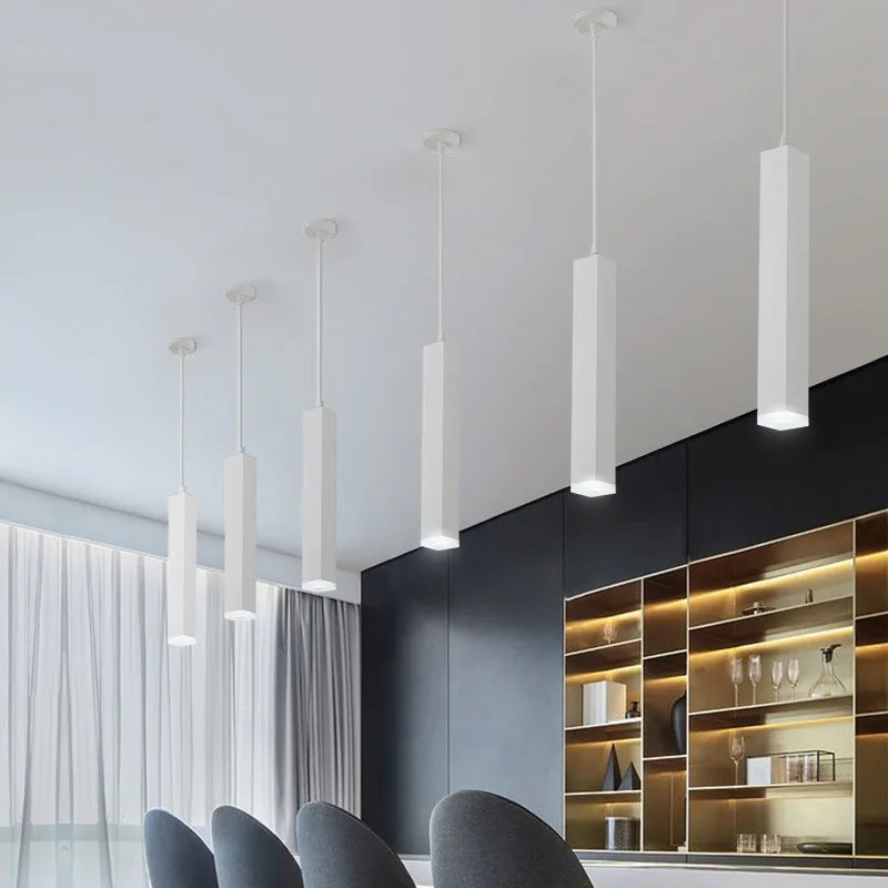 Luminaire suspension led tube tuyau carré