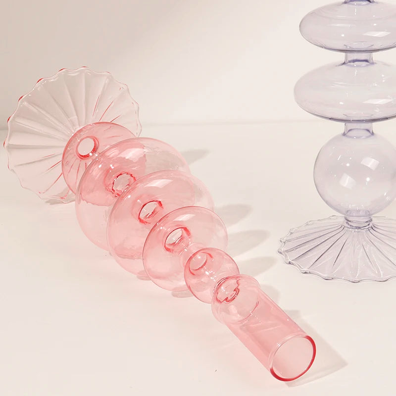 bougeoirs en verre romantiques pour mariage et décoration intérieure - vue 6 sur 13