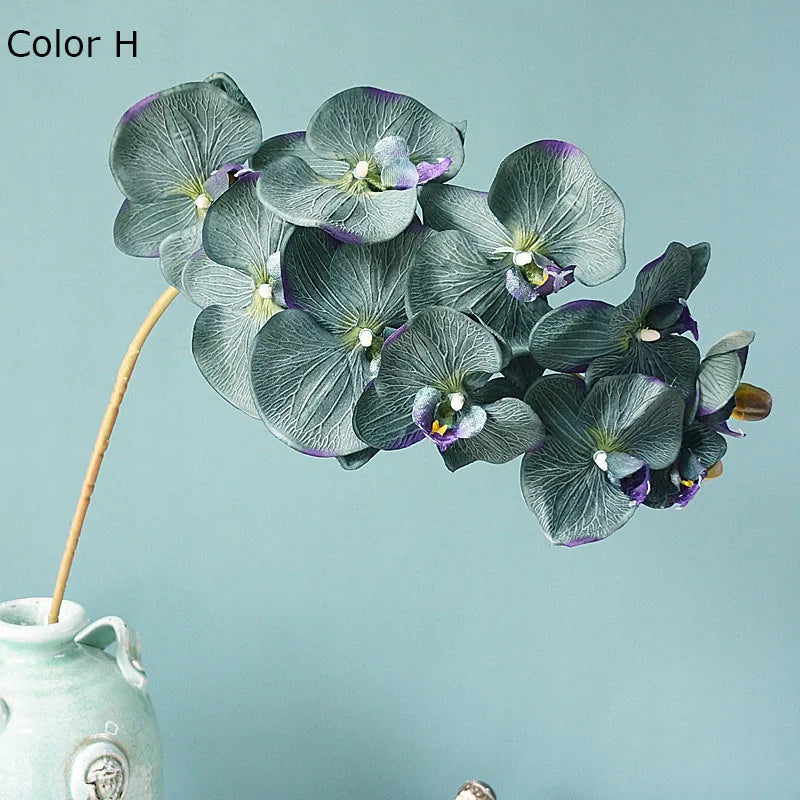 10 têtes d'orchidées artificielles rétro pour décorations élégantes - vue 14 sur 17