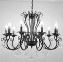 lustre industriel rétro en fer forgé avec cristaux pour décoration intérieure