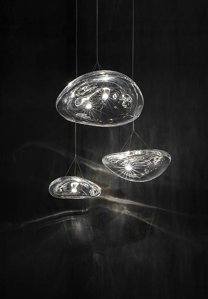 Suspension en verre de styliste - vue 2 sur 5