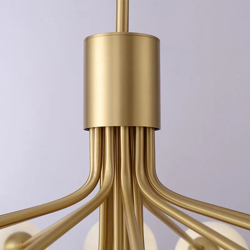 Lustre boule de verre nordique Led or luxe chambre cuisine lampe magique haricot Apiales lustres pour salle à manger café éclairage - vue 7 sur 12