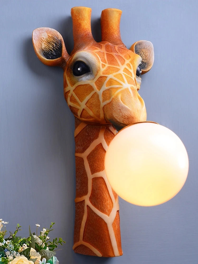 applique murale led girafe dessin animé moderne enfant européen maison salon chambre