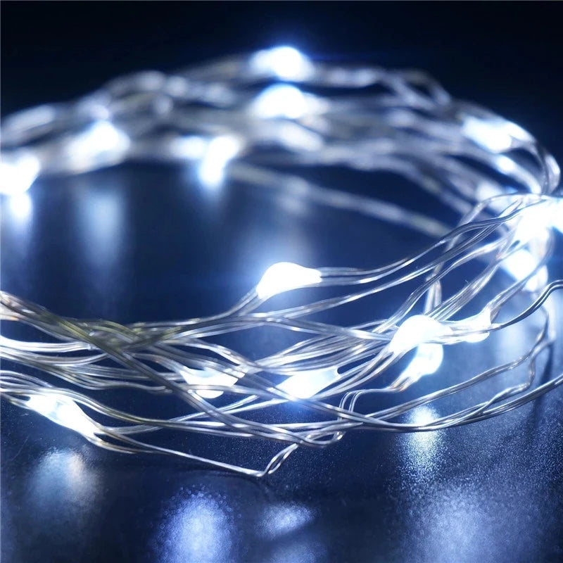 guirlande lumineuse décorative à 100 led avec piles aa - vue 5 sur 6