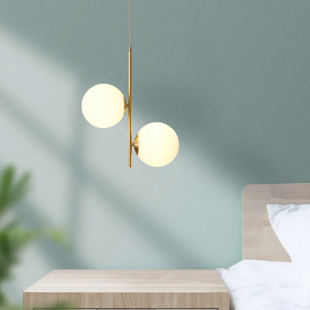 Moderne simple Cuivré Restaurant Suspension De Luxe Chevet Nordique Designer Créatif Personnalisé Acrylique Boule G9 Suspension - vue 3 sur 9