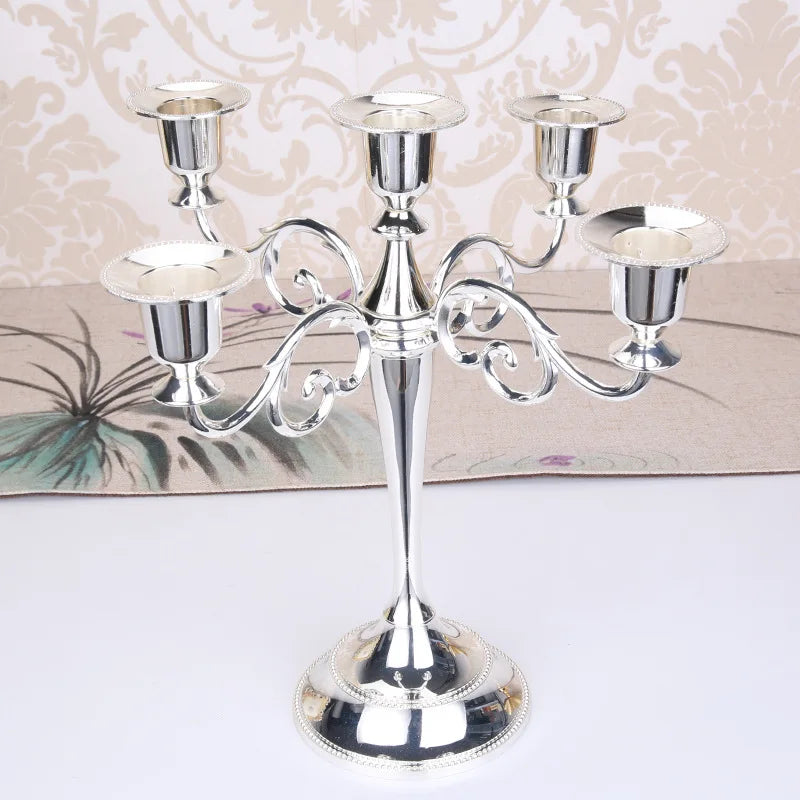 bougeoir rétro à cinq bras pour décoration intérieure romantique - vue 3 sur 10