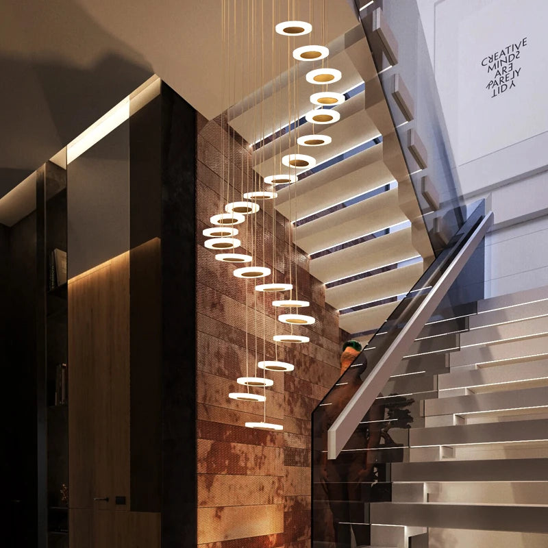 lustre en acrylique pour escalier et espace décoratif - vue 6 sur 9