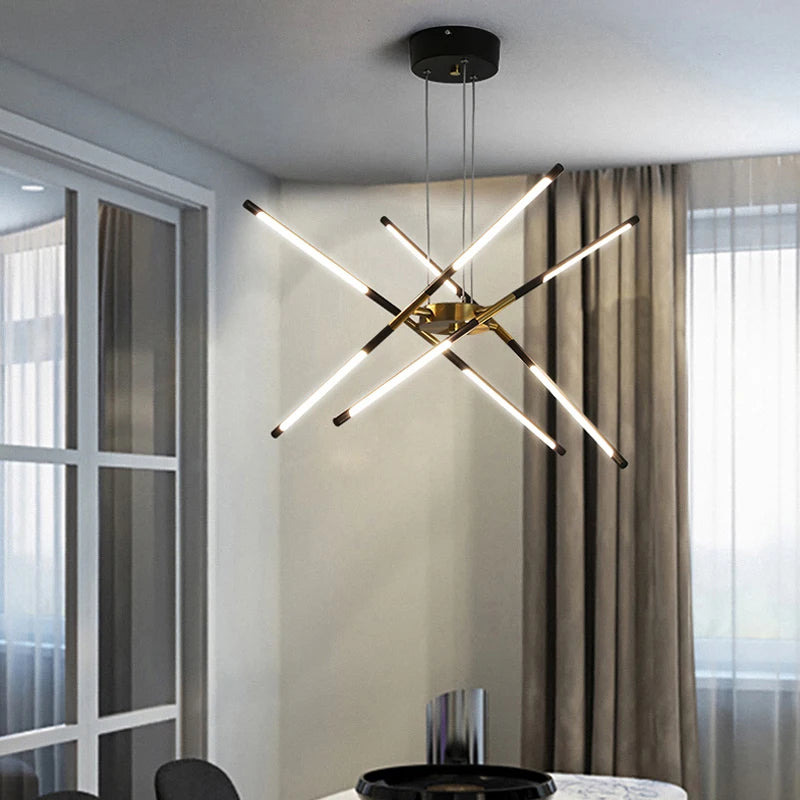 Light luxury style Nordic restaurant chandelier, simple modern atmosphere creative living room bedroom lighting net red led lamp - vue 2 sur 14