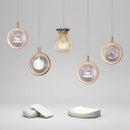 LED-Pendelleuchte aus goldenem Kristall im modernen nordischen Design
