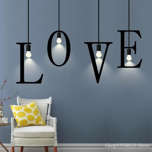 suspension nordique diy love luminaire décoratif pour loft et bar - vue 3 sur 29