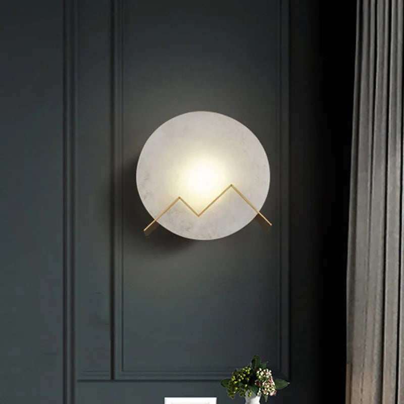 applique murale led post-moderne en marbre et cuivre - vue 4 sur 7