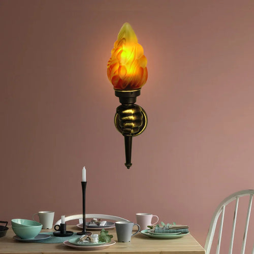 Retro-Wandleuchte Flamme für außen Bar Restaurant - vue 2 sur 8
