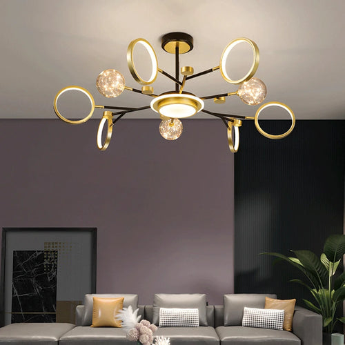 lustre nordique moderne en fer éclairage étoilé décoration créative - vue 2 sur 9