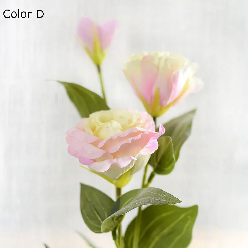 fleurs artificielles en gros décoration mariage eustoma soie 3 branches - vue 5 sur 11