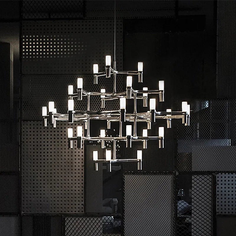 lustre moderne de luxe en métal éclairage suspendu réglable