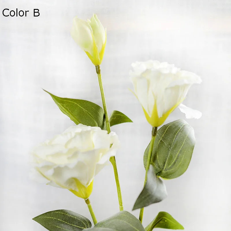 fleurs artificielles en gros décoration mariage eustoma soie 3 branches - vue 8 sur 11