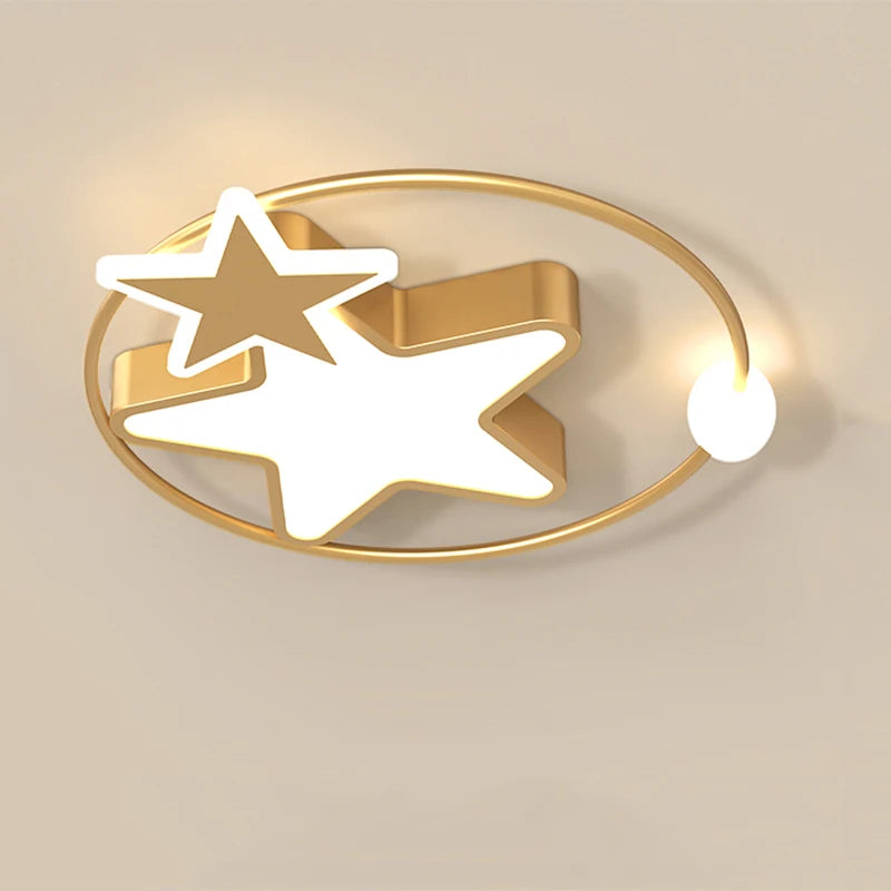 Plafonnier led en forme d'étoile dorée créatif nordique
