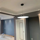 Nordische runde LED-Pendelleuchte aus schwarzem Eisen – schlichtes Design