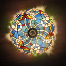 plafonnier fleurs papillons style campagne lampes rétro en verre artisanales