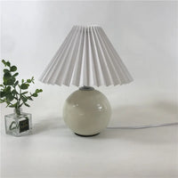 Lampe plissée bois rotin moderne LED bureau et table
