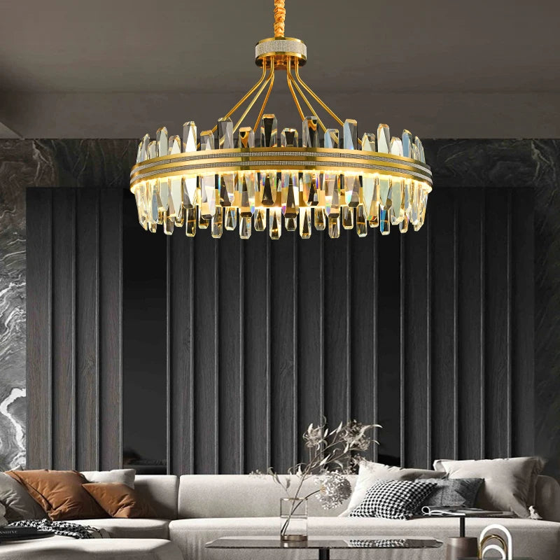 lustre en cristal rond design postmoderne pour un intérieur créatif - vue 4 sur 15