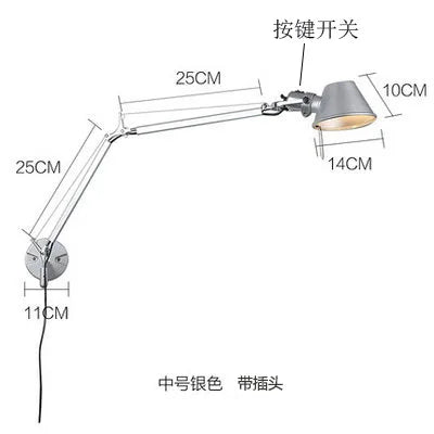 Moderne LED-Wandleuchte mit langem, klappbarem und verstellbarem Arm für Lesezimmer - vue 13 sur 16